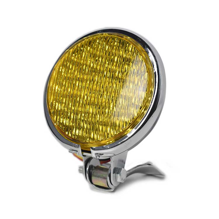 5'' Vintage LED Headlight - Chrome & Yellow