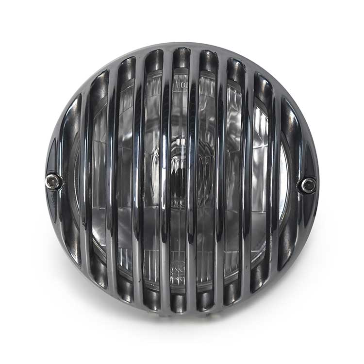 6.5'' Prison Style Halogen Motorcycle Headlight - Silver