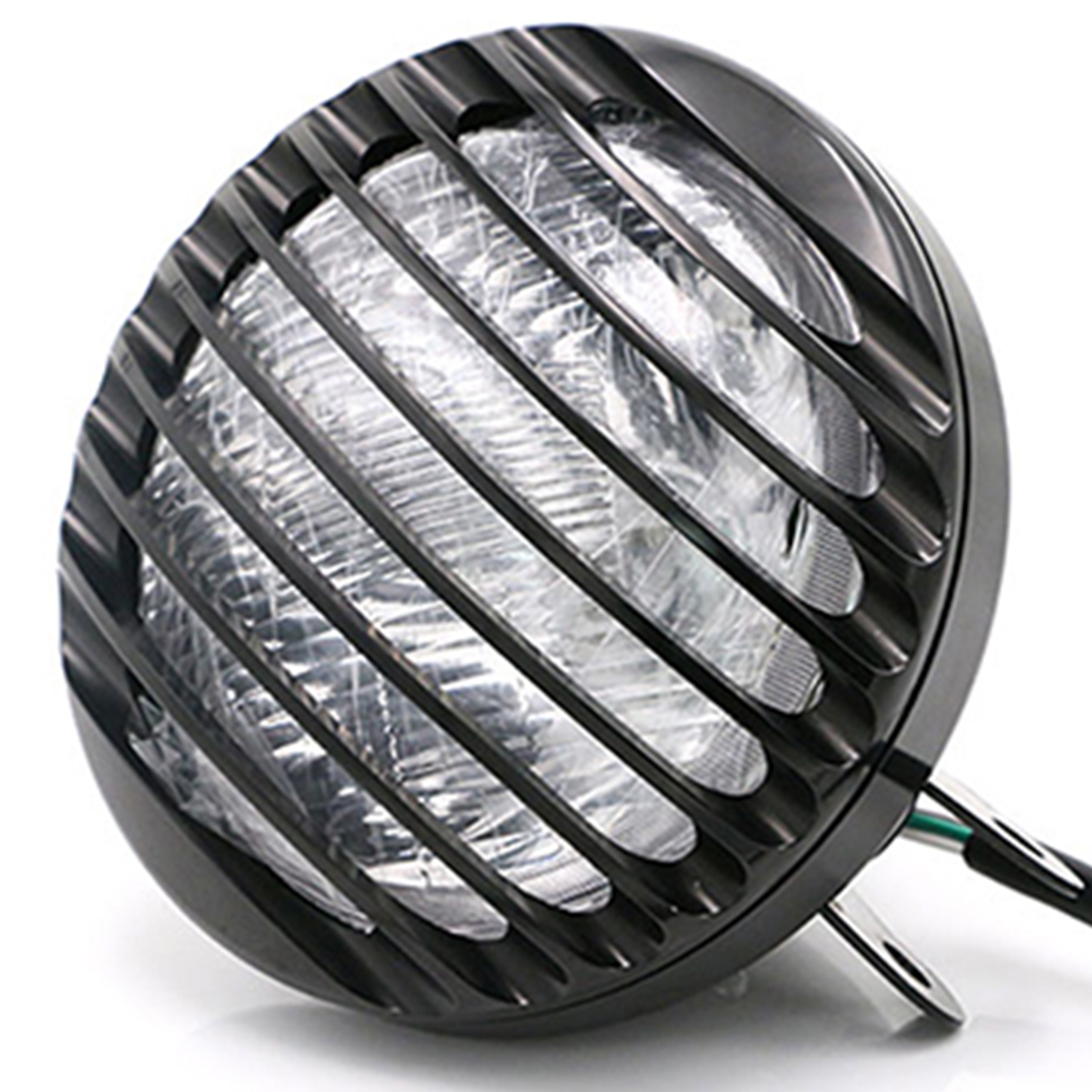 6.5'' Prison Bar Front Grill Motorcycle Headlight