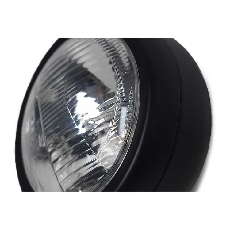 6.3'' Retro Halogen Motorcycle Headlight - Black & Transparent