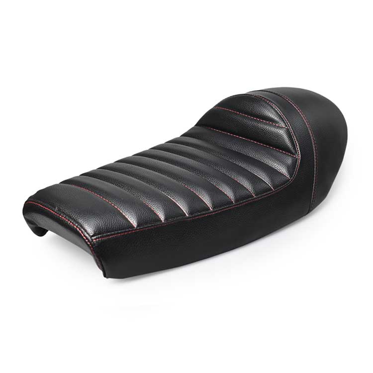 Tuck n Roll SR Virago 750 Cafe Racer Seat - Red Stitching