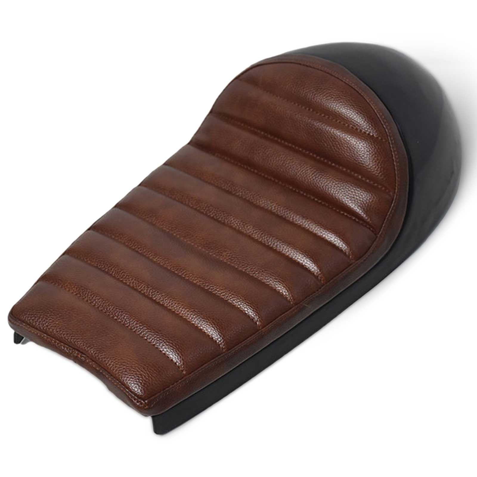 53cm Brown Cafe Racer Hump Seat  - Gloss Black