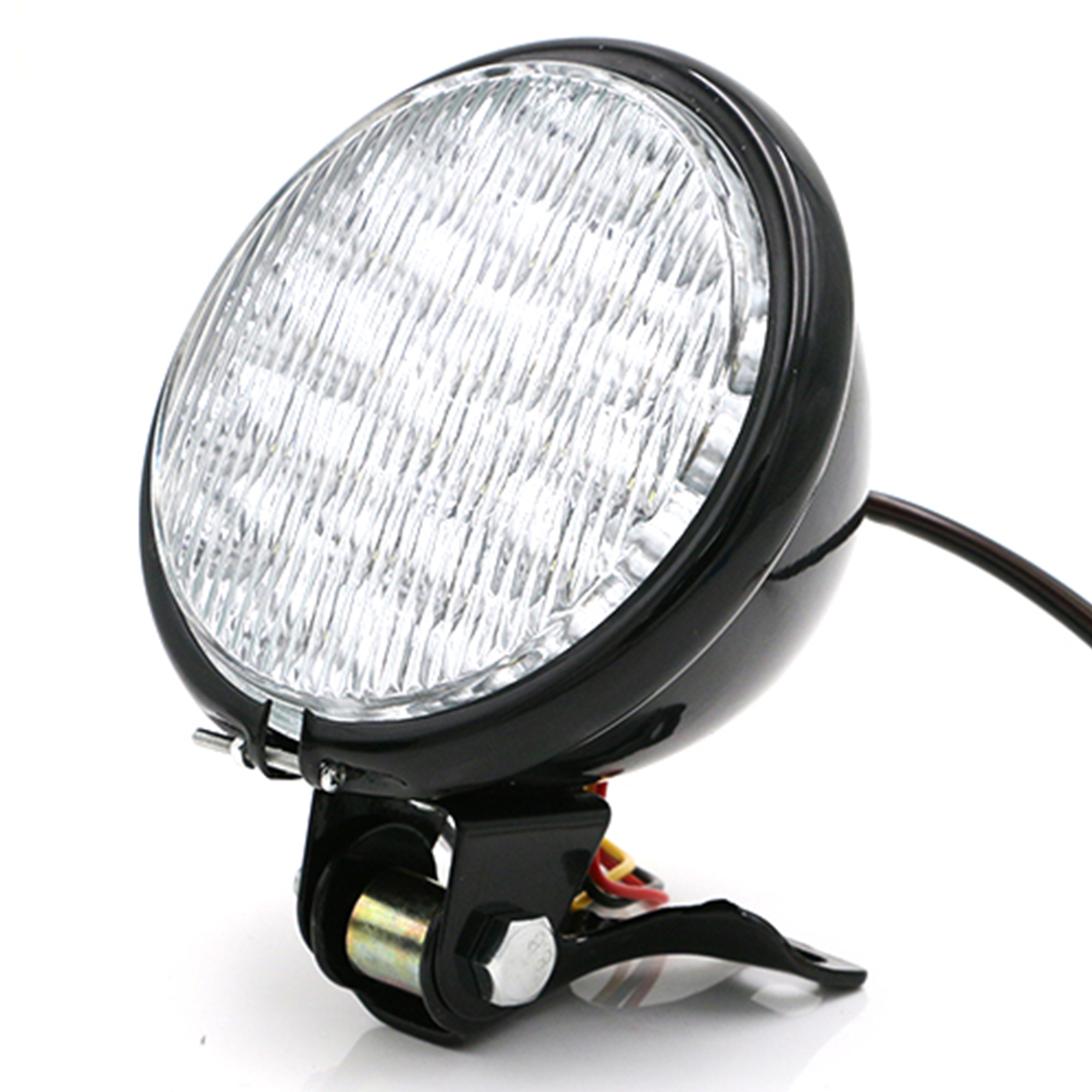 5'' Vintage LED Headlight - Black & Transparent