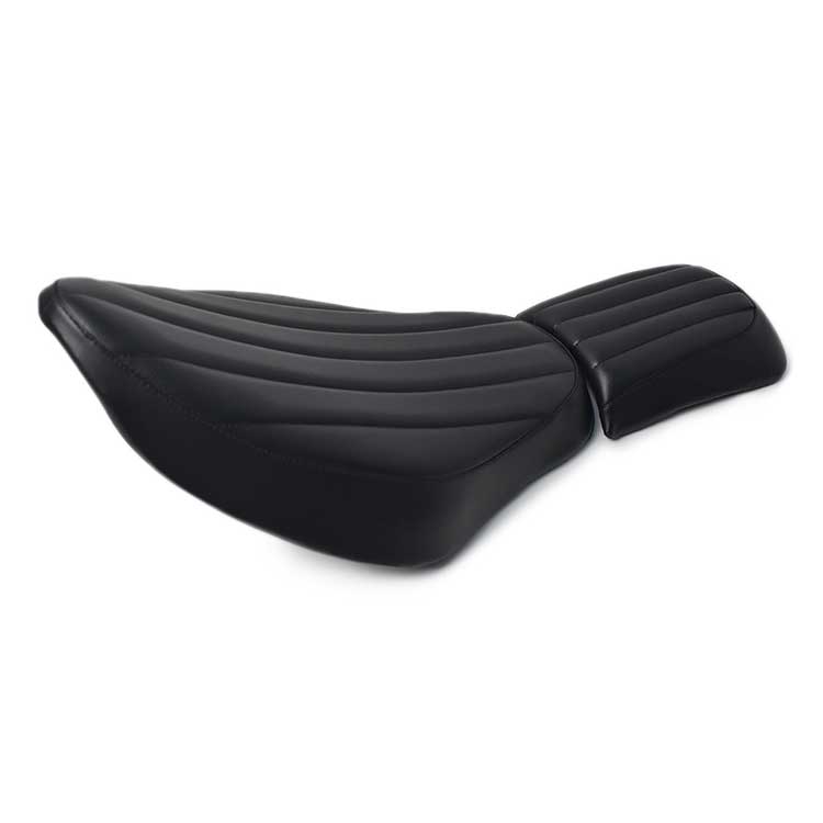 Black Two-up Seat For Harley Sportster 883/1200 - Vertical Stitch