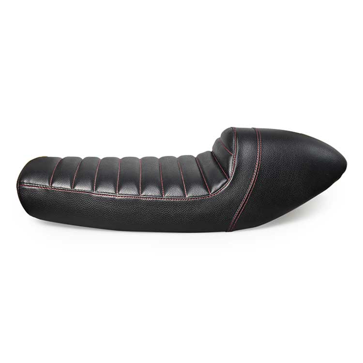 Tuck n Roll SR Virago 750 Cafe Racer Seat - Red Stitching