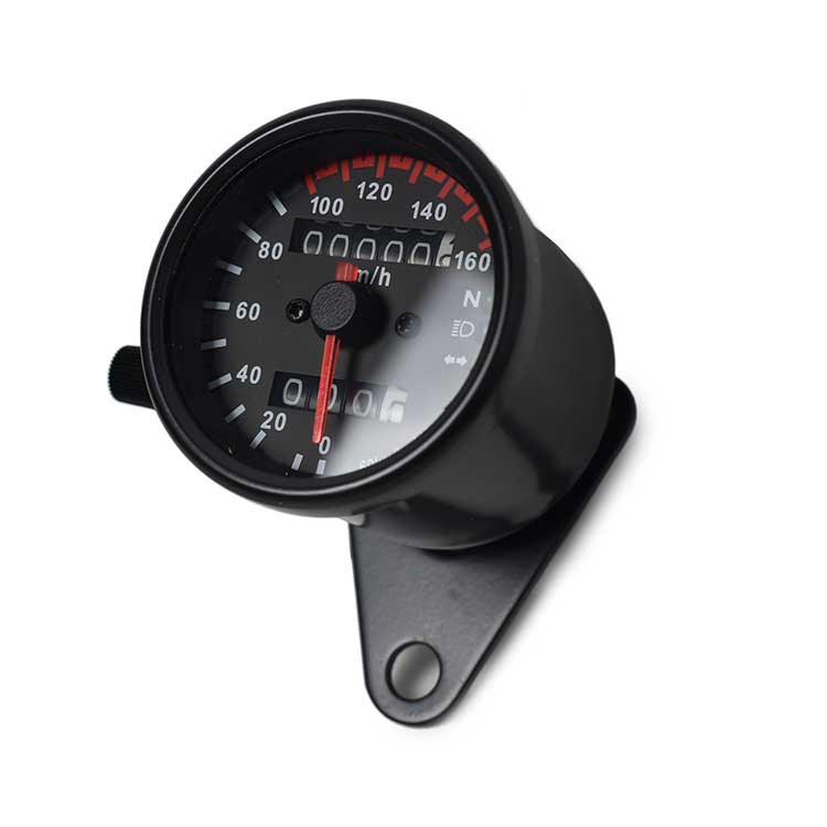 Mechanical Motorcycle Speedometer / Odometer - Black