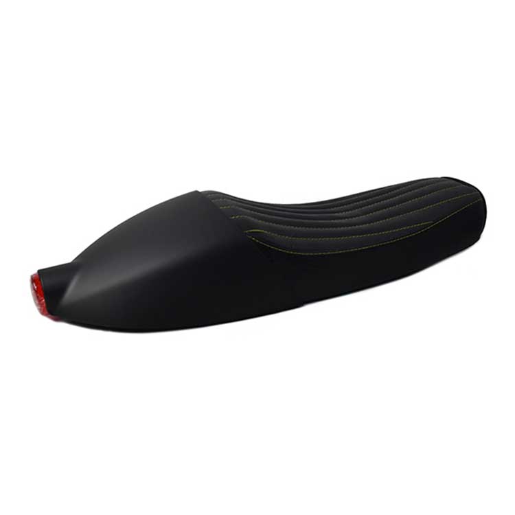 69cm Cafe Racer Hump Seat With Tail/Brake Light  - Brown