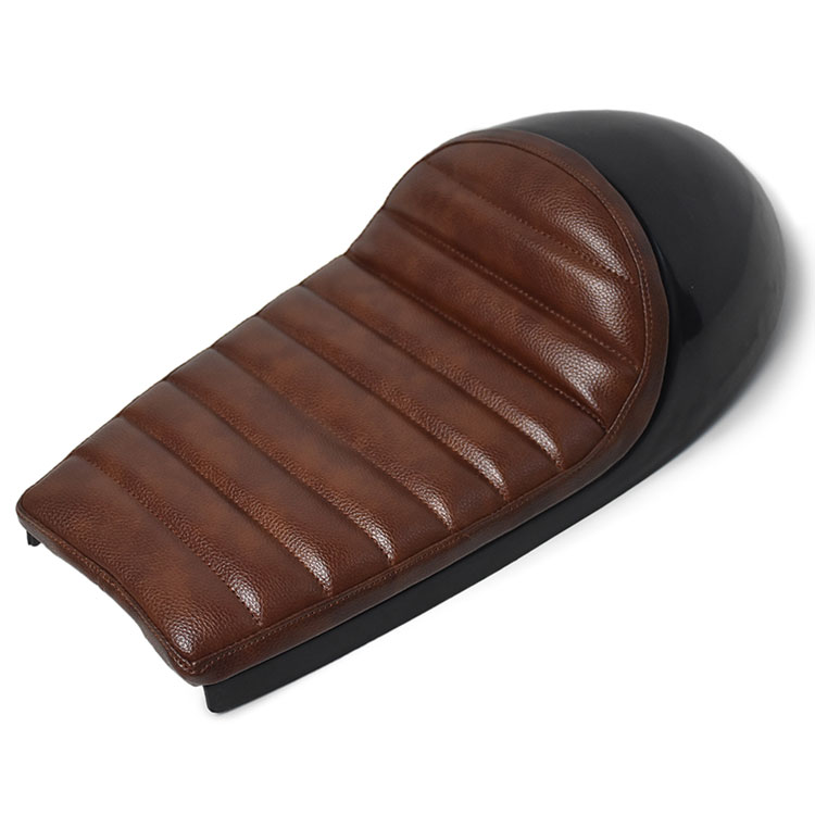 53cm Brown Cafe Racer Hump Seat  - Roughcast