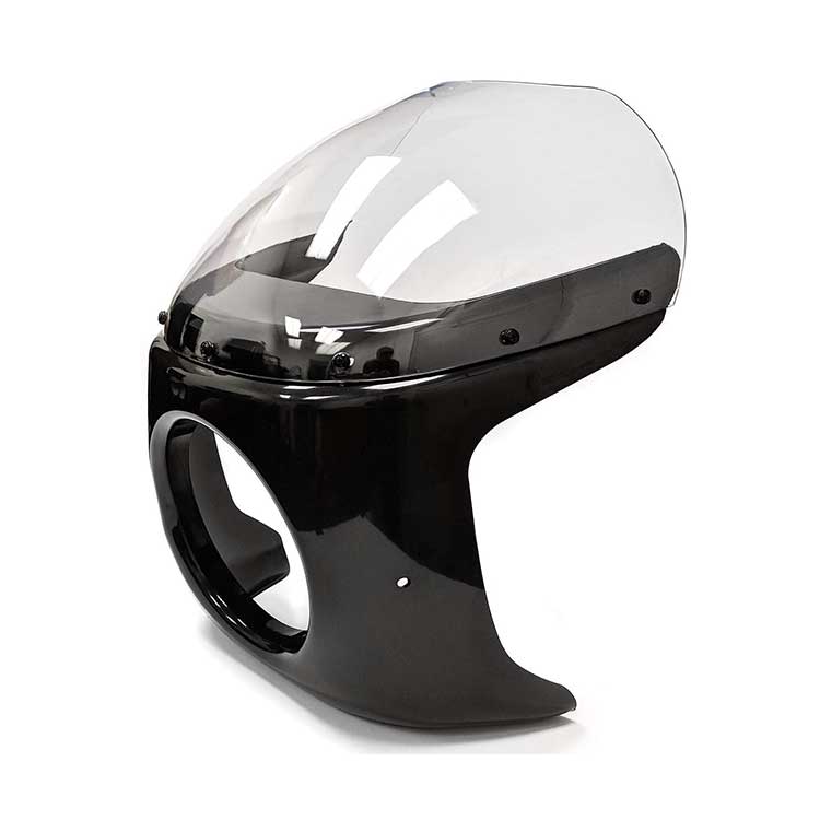 7'' Retro Cafe Racer Headlight Fairing Windscreen - Clear