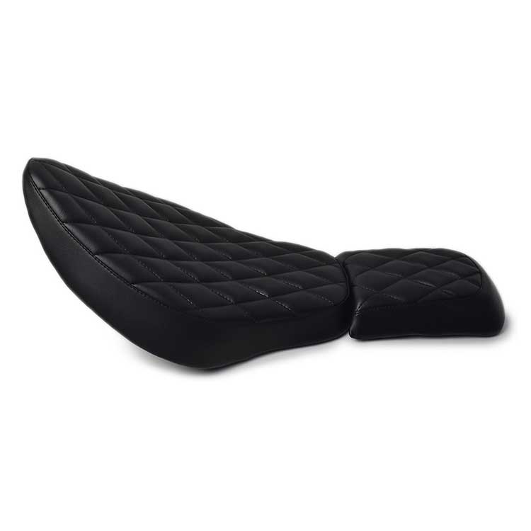 Black Two-up Seat For Harley Sportster 883/1200 - Diamond Stitch