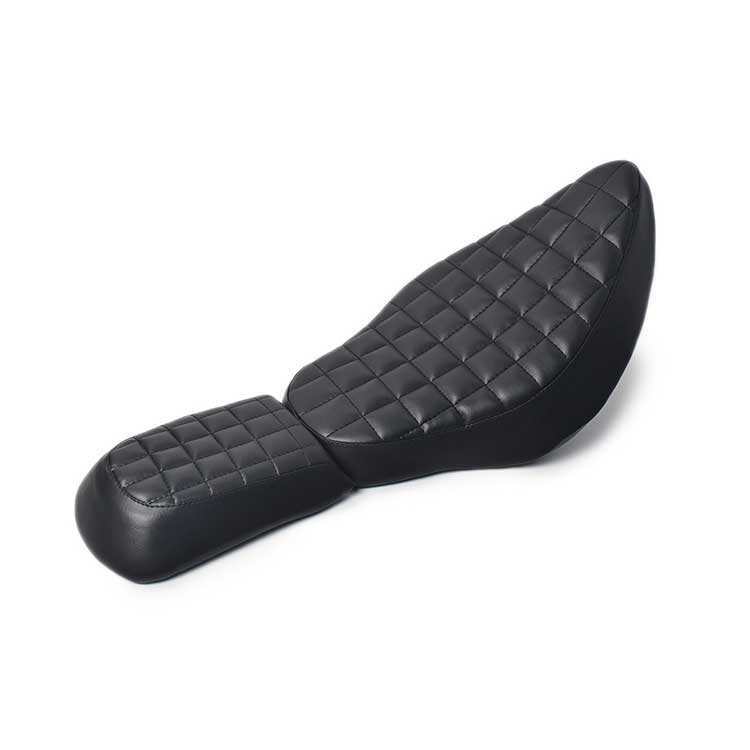 Black Two-up Seat For Harley Sportster 883/1200 - Square Stitch