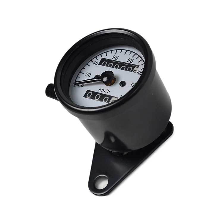 Mechanical 0-140km/h Motorcycle Speedometer - White Plate