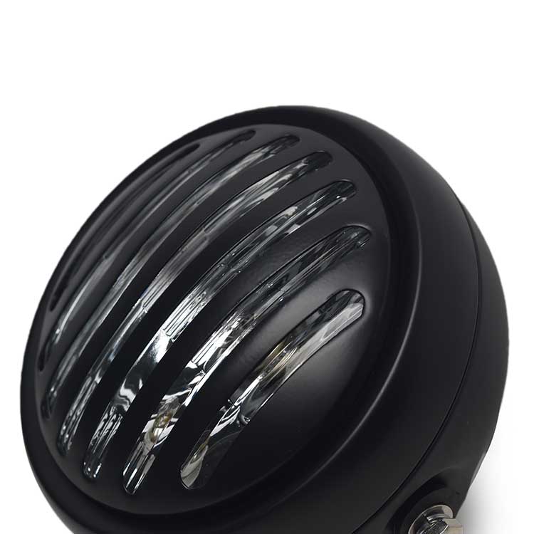 6.3'' Grid Halogen Motorcycle Headlight - Black