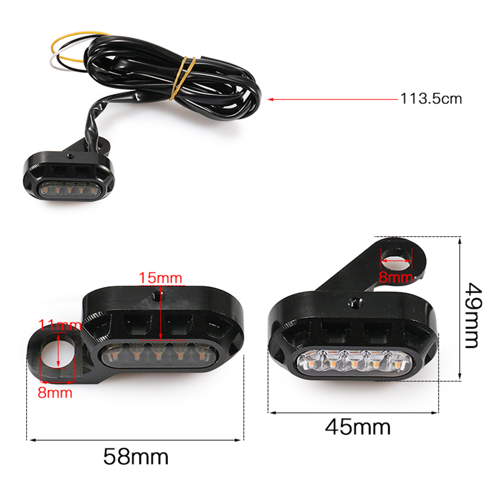 Mini LED Turn Signals For Harley Softail Dyna Sportster Type 2