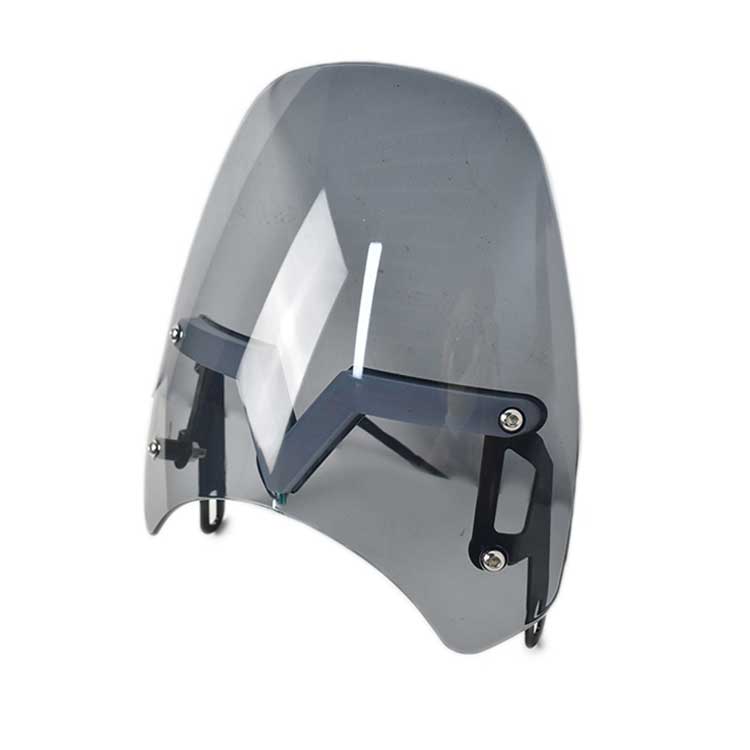 Universal 5''-7'' Adjustable Vintage Windscreen With DRL Turn Signals - Grey
