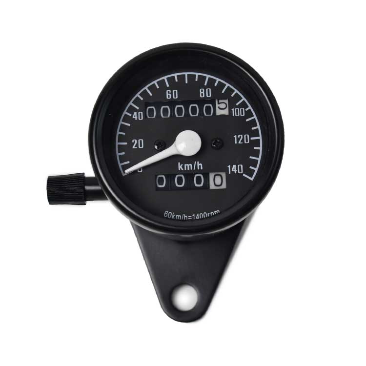 Mechanical 0-140km/h Motorcycle Speedometer - Black