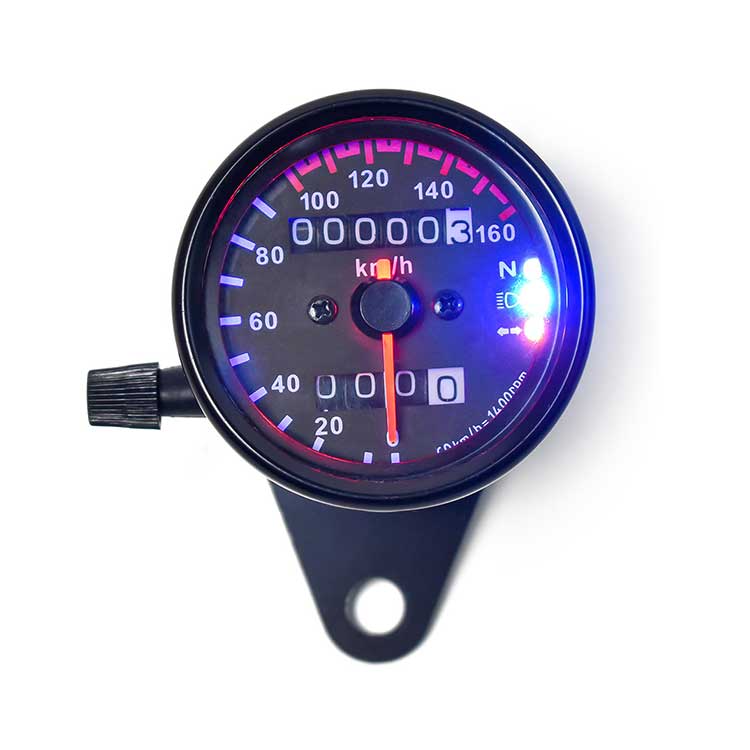 Mechanical Motorcycle Speedometer / Odometer - Black