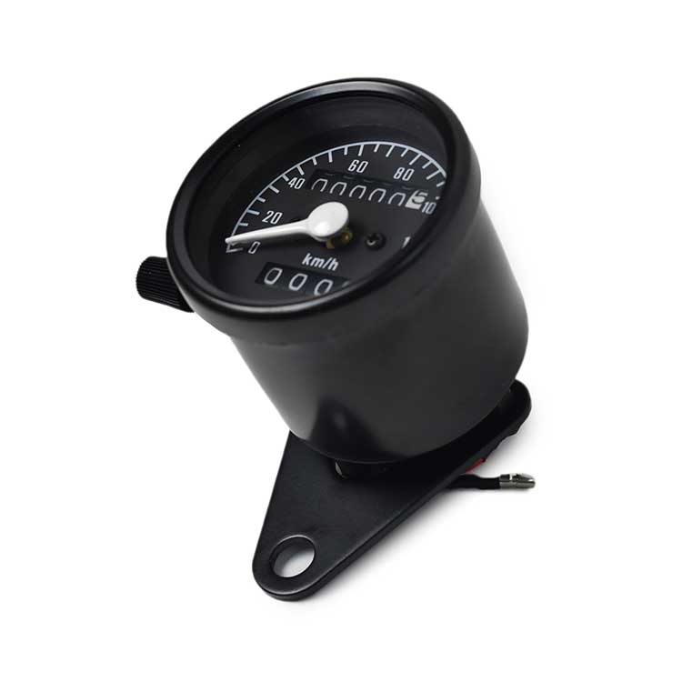 Mechanical 0-140km/h Motorcycle Speedometer - Black