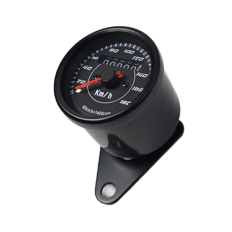 Mechanical 0-180km/h Motorcycle Speedometer - Black
